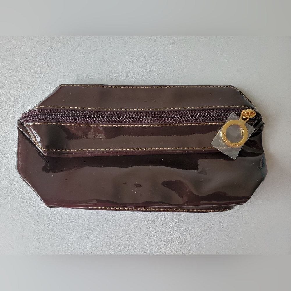 Estée Lauder | Dark Burgundy/Brown Travel Cosmetics Makeup Pouch NWOT